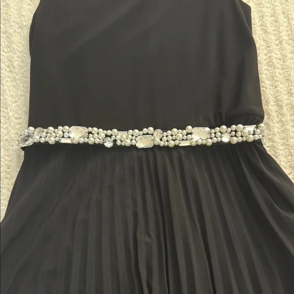 Elegant Black Kids Dress with Beaded Waist